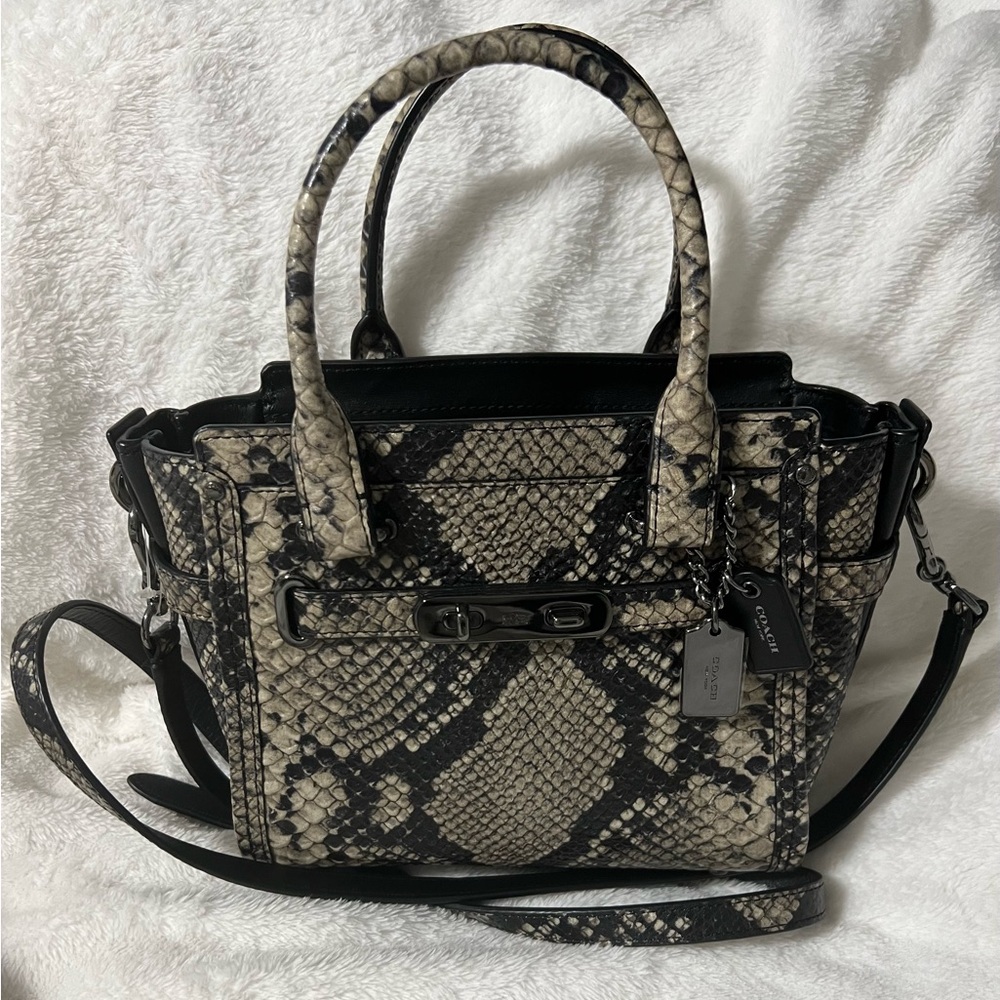 Coach Python-Print Top-Handle Satchel in Neutral … - image 2